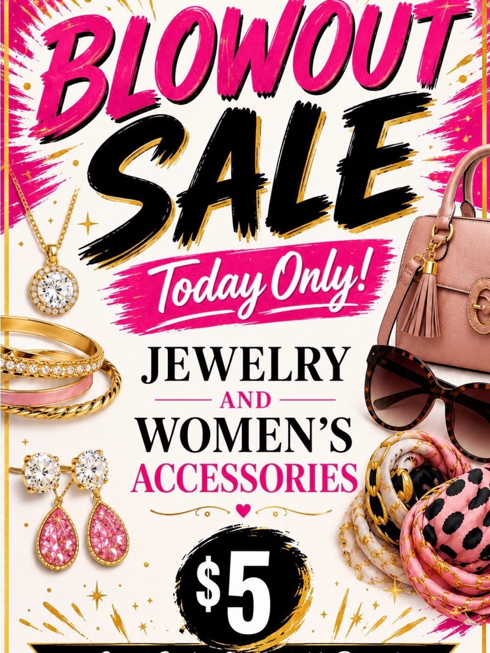 Women's Accessories Blowout - Pink & Gold Set